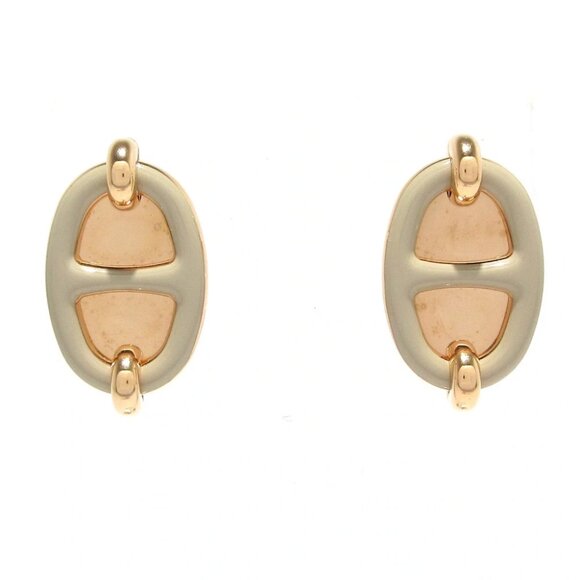 Auth HERMES Mini Mayon - Rose Gold Gray-Beige Hardware None Earrings - Picture 1 of 7